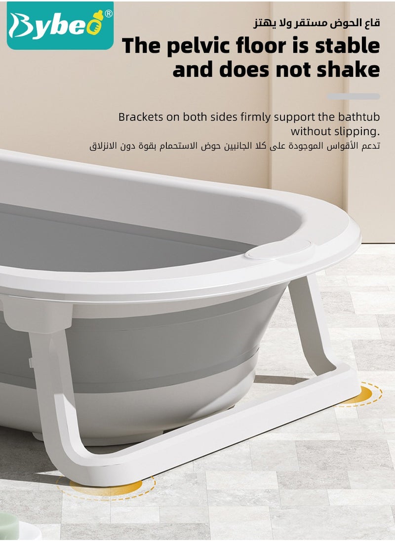 Bybeo - 5 PCS Baby Bath Tub Foldable Bathtub With Baby Bath Chair + Shower Cap *1 + Washing Hair Shower Shampoo Cup *1 + Shampoo Brush *1 - Image 1