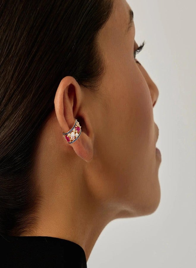 ميفيكو أقراط أذن MEVECCO بدون ثقب، مطلية بالذهب عيار 18 قيراط، أقراط رقيقة، أقراط غضروفية بمشبك، أقراط زركون، أقراط حلقية مفتوحة، هدايا مجوهرات للنساء - Image 3