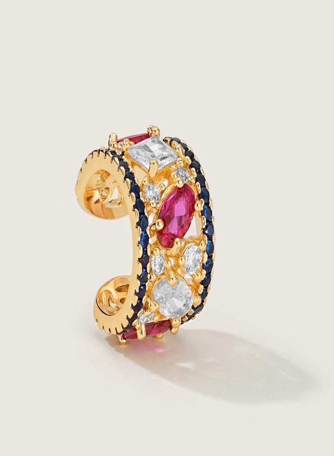 ميفيكو أقراط أذن MEVECCO بدون ثقب، مطلية بالذهب عيار 18 قيراط، أقراط رقيقة، أقراط غضروفية بمشبك، أقراط زركون، أقراط حلقية مفتوحة، هدايا مجوهرات للنساء - Image 5