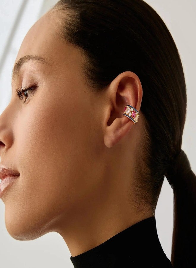 ميفيكو أقراط أذن MEVECCO بدون ثقب، مطلية بالذهب عيار 18 قيراط، أقراط رقيقة، أقراط غضروفية بمشبك، أقراط زركون، أقراط حلقية مفتوحة، هدايا مجوهرات للنساء - Image 2