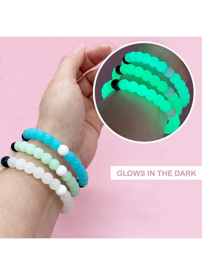 FROG SAC 6 Beaded Bracelets for Girls, Silicone Bracelet for Kids, Cute Bead Bracelets, VSCO Girl Birthday Party Favors for Teens, Medium, Silicone, no gemstone - Image 2