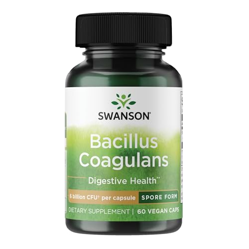 Swanson Bacillus Coagulans Natural Probiotic Supplement Supporting Digestive Health w 6 Billion CFU May Support GI Overall Gut Health 60 Veggie Capsules