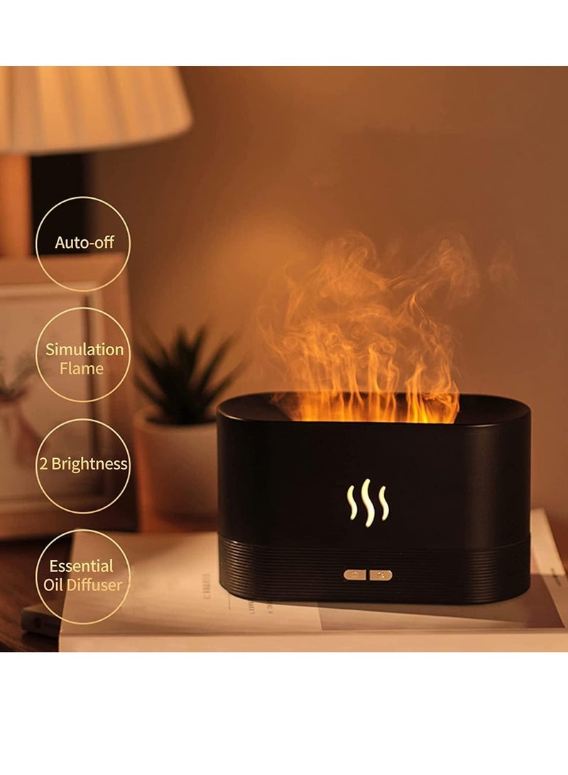 Essential Oil Diffuser, Simulation Flame Upgrade Mist Air Humidifier, 180ml Aromatherapy Diffuser, 2 Brightness Night Light  Auto-Off, for Home Office Air-Conditioned Bedroom - Image 4