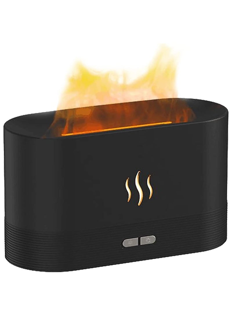 Essential Oil Diffuser, Simulation Flame Upgrade Mist Air Humidifier, 180ml Aromatherapy Diffuser, 2 Brightness Night Light  Auto-Off, for Home Office Air-Conditioned Bedroom - Image 1