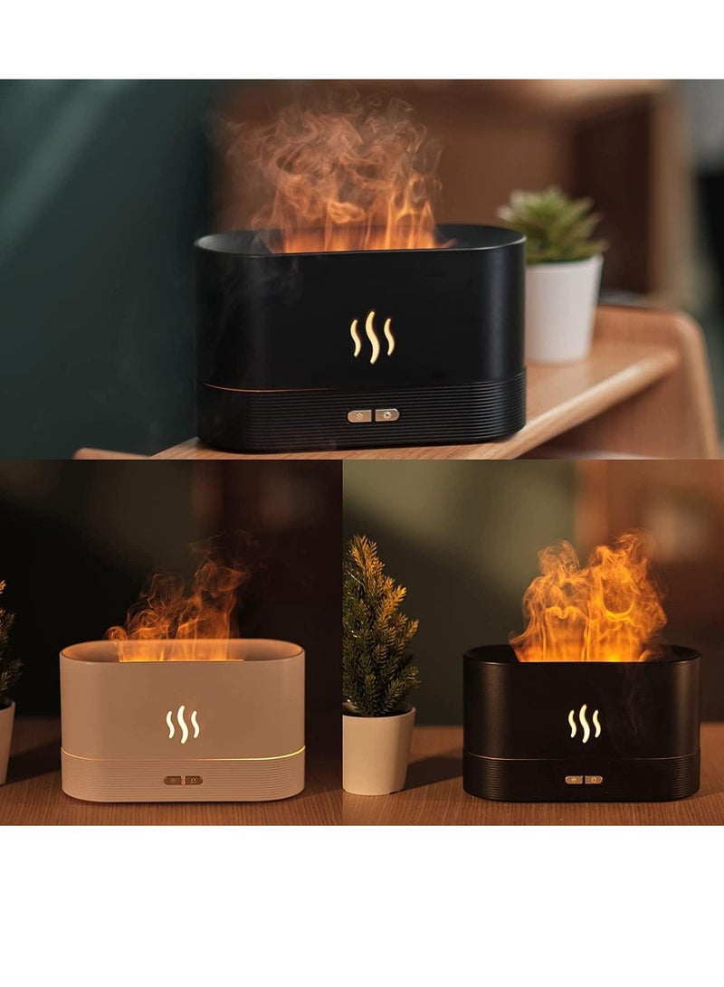 Essential Oil Diffuser, Simulation Flame Upgrade Mist Air Humidifier, 180ml Aromatherapy Diffuser, 2 Brightness Night Light  Auto-Off, for Home Office Air-Conditioned Bedroom - Image 5
