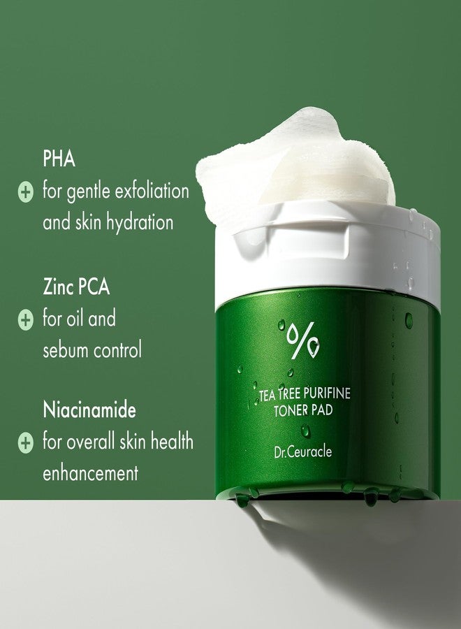 leegeehaam Dr.Ceuracle Tea Tree Purifine Toner Pad - Korean Skincare Mild Exfoliating and Pore Care, Double-Textured Face Pads with PHA, Zinc PCA, Niacinamide (60 Pads) - Image 4