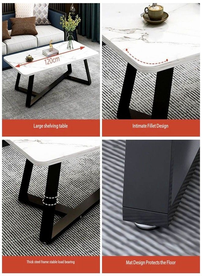 فاشون هوم الحديثة متعددة الوظائف الشمال تصميم مستطيلة الإطار الصلب أريكة مركز الجدول لغرفة الطعام مشرقة طاولة القهوة لغرفة المعيشة شقة مكاتب مساحة صغيرة 120x60x45 سم - Image 4