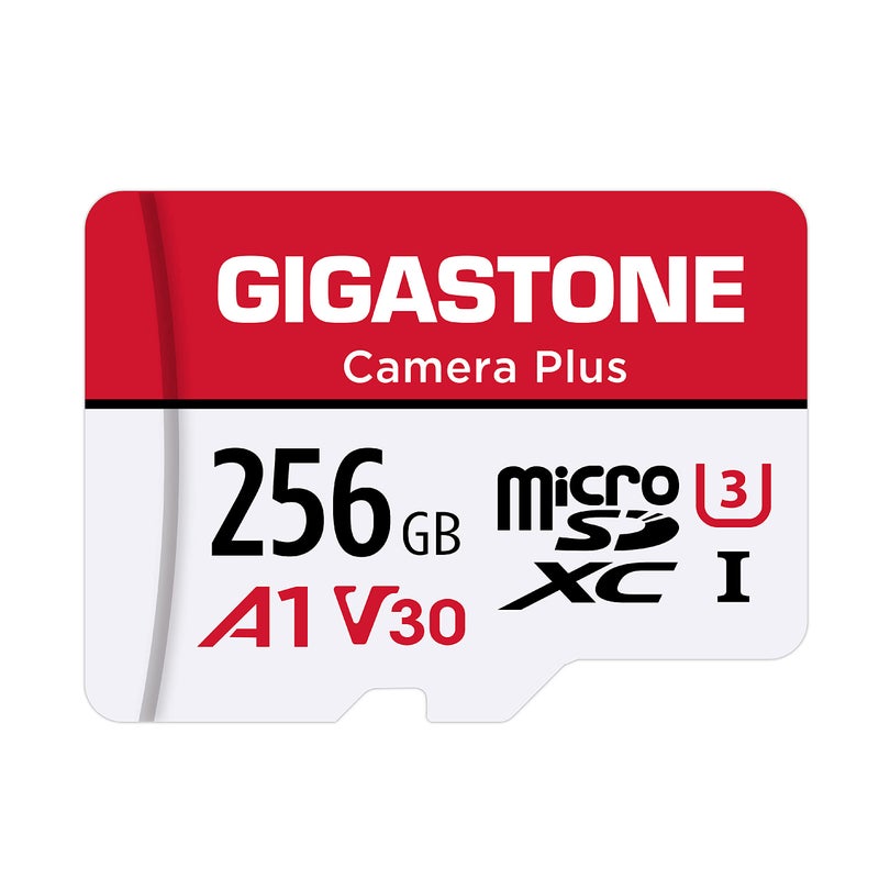 Gigastone 256GB Camera Plus Series Memory Card, Read Speed up to 100MB/s. Ideal for Full HD Video Gopro Drone Android Camera, A1 Micro SDXC Card with Mini Case and SD Adapter. - Image 1