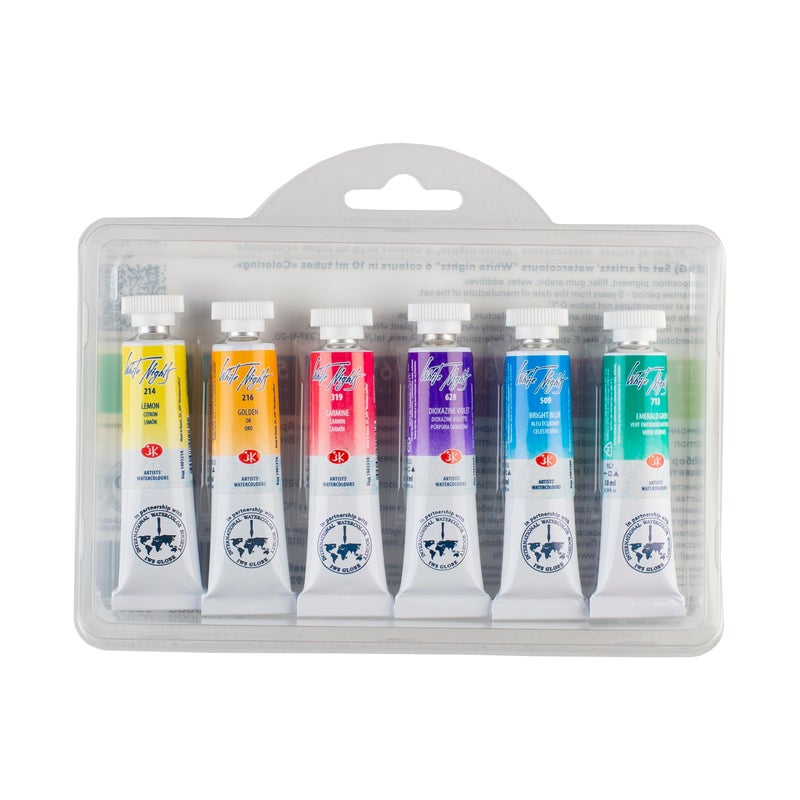 White Nights Extra Fine Artists Grade Professional Watercolors 6 * 10 ml Tubes Coloristics Set In Plastic Correx By Nevskaya Palitra - Image 3