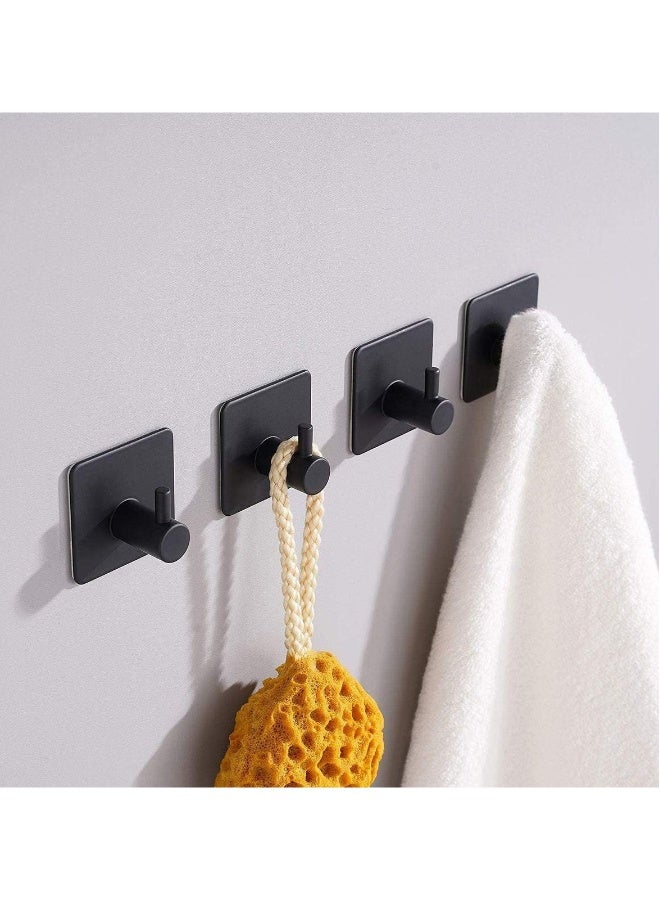 4 Pcs Self Adhesive Hooks, Stick on Hooks Holder for Coat Towel Kitchen Bathroom Office, Stainless Steel Sticky Wall Door Hooks, Waterproof, No drilling, Resists Corrosion - Image 5