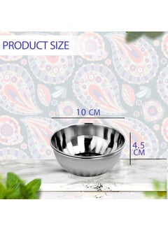 Sharda Metals Sharda Metals Stainless Steel Curry Dal Bowl Set of 18 Diamond Jelly Bowls Wati Vati Serving Dessert Vegetable Soup Katori Set  - Image 3