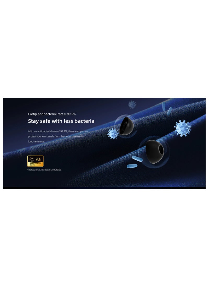 QCY T13 ANC 2 Truly Wireless ANC Earbuds With Noice Cancellation, 30 Hours Long Battery Life, 5.3 Bluetooth Multipoint and Stable Connections - White
