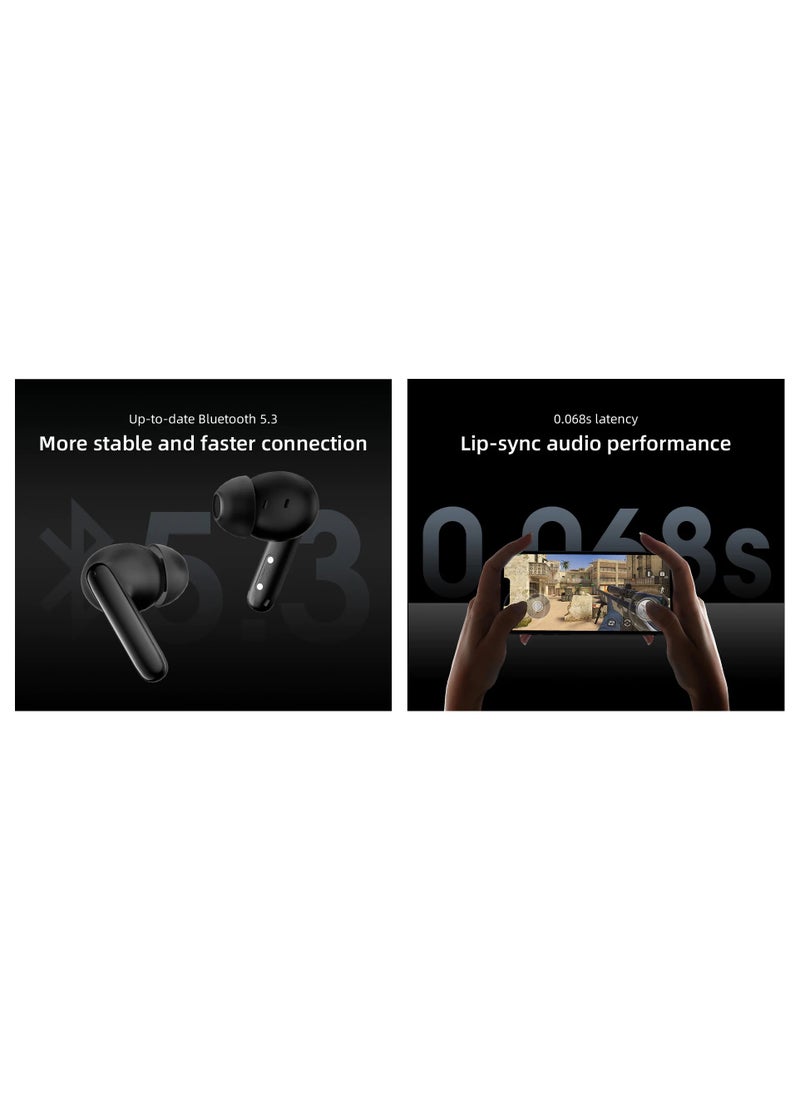 QCY T13 ANC 2 Truly Wireless ANC Earbuds With Noice Cancellation, 30 Hours Long Battery Life, 5.3 Bluetooth Multipoint and Stable Connections - White