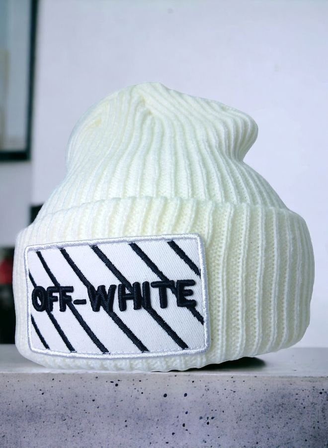 OFF-WHITE Arctic Haven: Ice Cap Unisex Winter Wool Hat - Premium Coziness & Style in  white | Perfect Cold Weather Accessory! - Image 3