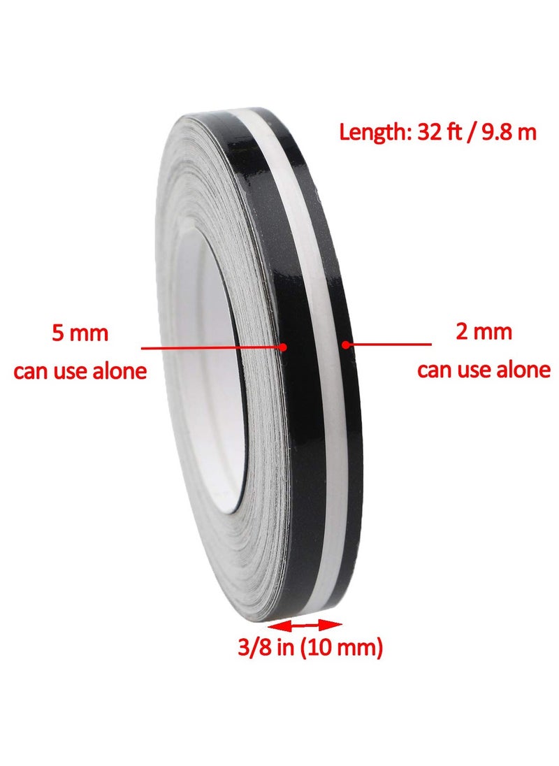 SYOSI Car Pinstriping Tape  Vinyl Pin Striping Decals DIY Stickers Glossy, 2pack Stripe Decals Car Stickers for Motorcycle Home Door Musical Instrument 32Ft, 9.8m, Black  - Image 5