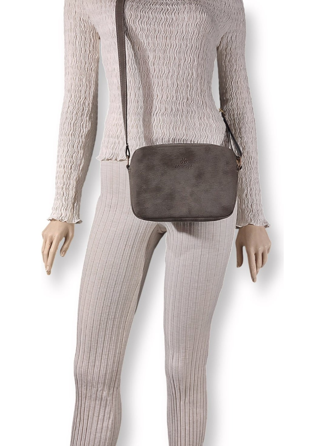 Cemmys - Adjustable Crossbody Zippered Urban Handbag Shoulder Bag for Women - Mink - Image 1