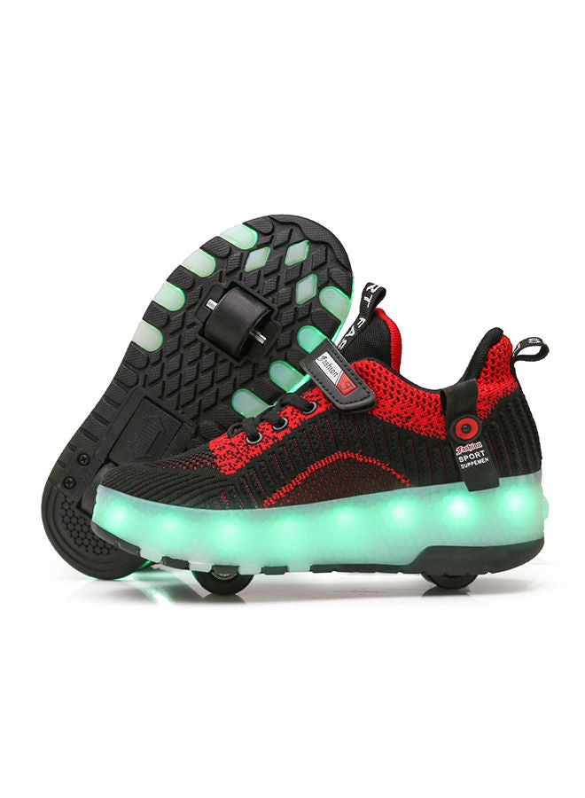 Sharpdo Roller Shoes USB Charge Girls Boys Sneakers with Wheels LED Roller Skates Shoes  - Image 1