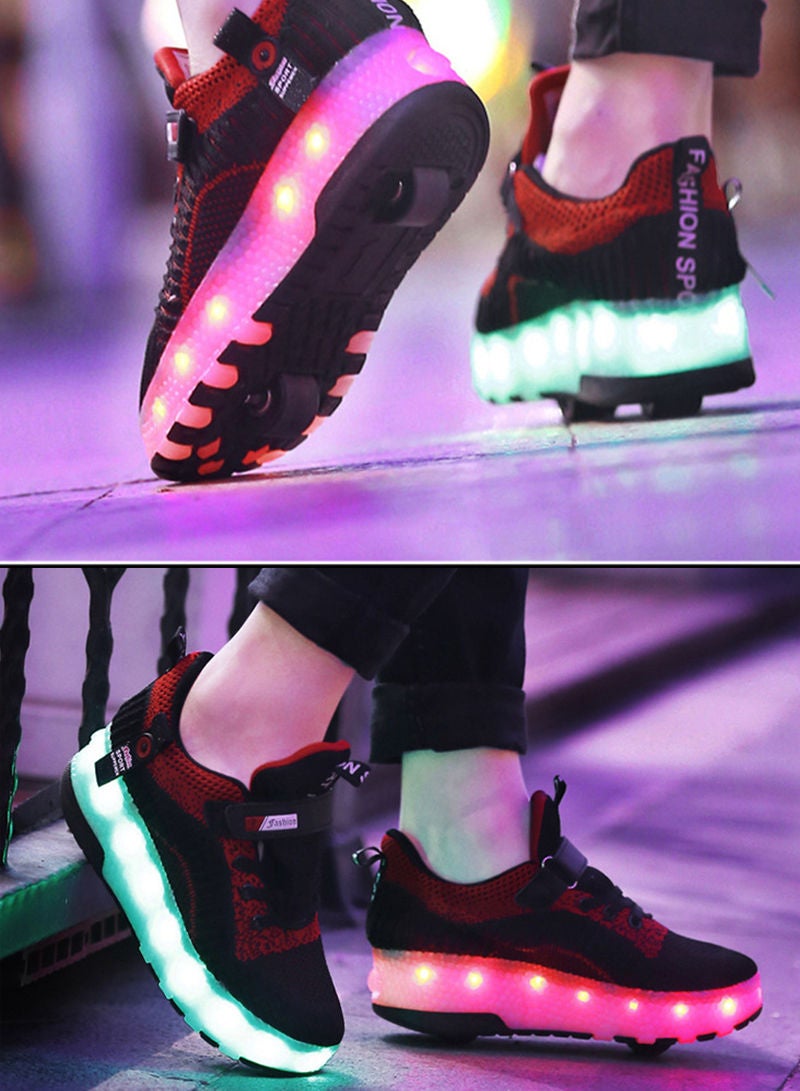 Sharpdo Roller Shoes USB Charge Girls Boys Sneakers with Wheels LED Roller Skates Shoes  - Image 5