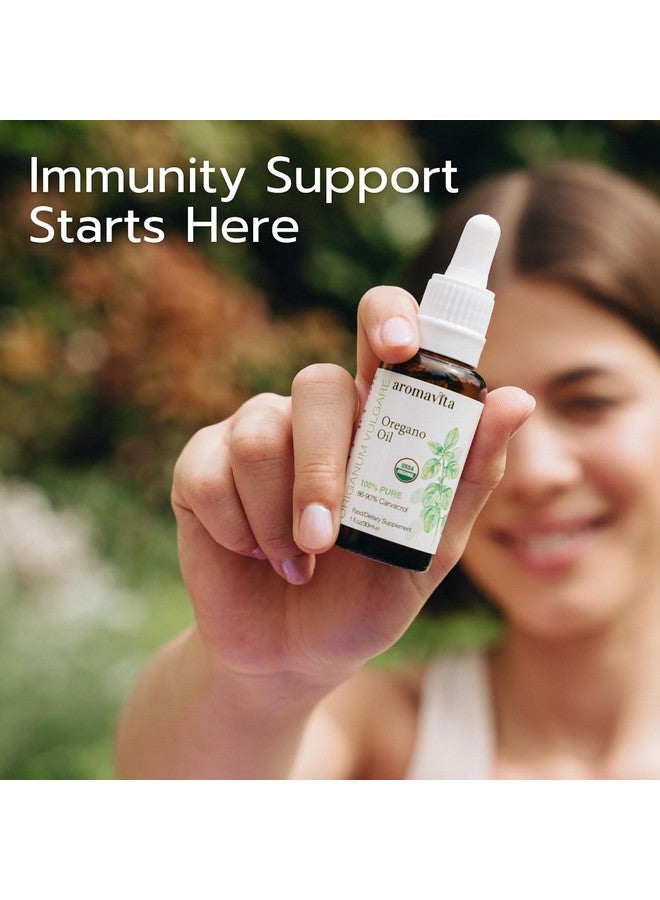 AROMAVITA Essential Organic Oil of Oregano-100% Pure Undiluted Greek Oregano Oil with Carvacrol - Over 86%, Non-GMO, Extra Strength Oregano Oil Organic Liquid Drops, 1 FL.OZ/30ml - Image 5