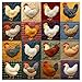Larkipuzz Vintage Colorful Chicken Puzzles for Adults 1000 Pieces Cute Rooster Jigsaw Puzzles Quilting Art Unique Impossible Animal Patch Theme as Art Decor - Image 4