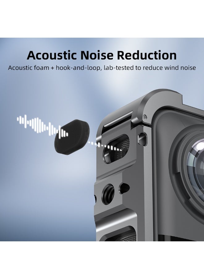 Generic - Aluminum Alloy Cage Frame for Insta360 X5 – Precision Fit Metal Housing with Cold Shoe & 1/4 Screw Mount – Expandable Bracket for Horizontal Shooting – Insta360 X5 Action Camera Protective Frame - Image 1