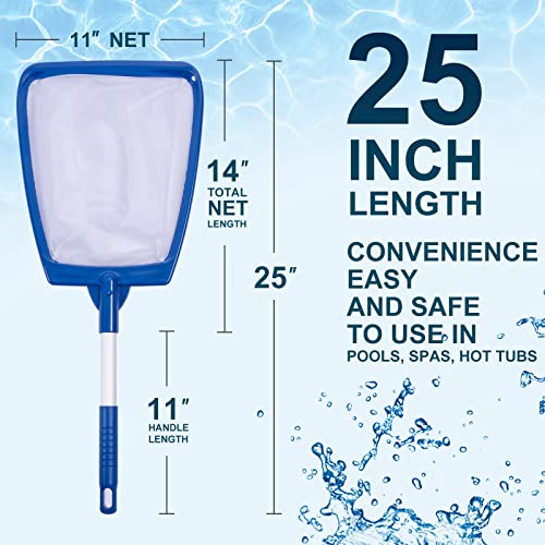 POOLAZA Hot Tub Skimmer Net Handheld, Professional Pool, Spa, Pound Skimmer Net with Aluminum Pole Handle, Deep Ultra Fine Mesh Netting Small Pool Skimmer Net, Upgrade Durable Hot Tub Net Hand Skimmer - Image 5