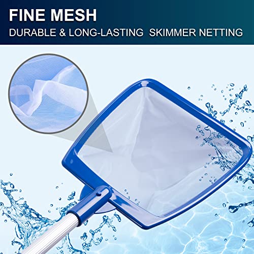 POOLAZA Hot Tub Skimmer Net Handheld, Professional Pool, Spa, Pound Skimmer Net with Aluminum Pole Handle, Deep Ultra Fine Mesh Netting Small Pool Skimmer Net, Upgrade Durable Hot Tub Net Hand Skimmer - Image 2