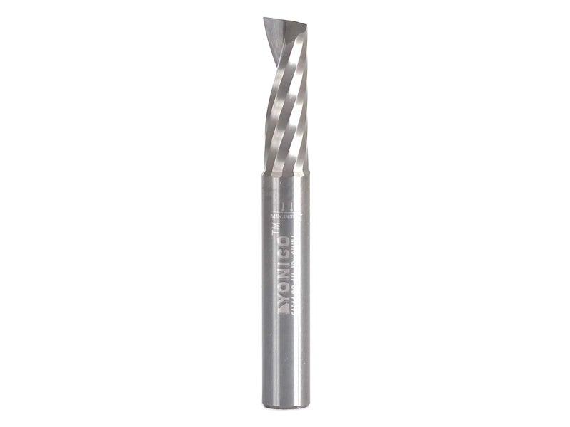 YONICO Solid Carbide Single Flute Upcut End Mill Router Bits CNC Spiral O Flute 1/4-Inch Diameter 1/4-Inch Shank 31014-SC