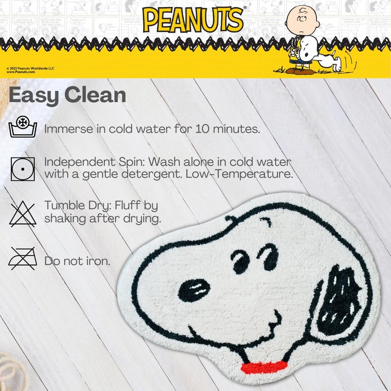 Franco Franco Collectibles Peanuts Snoopy 100% Cotton Non Slip Plush Bathroom Mat Rug (Officially Licensed Product) - Image 4