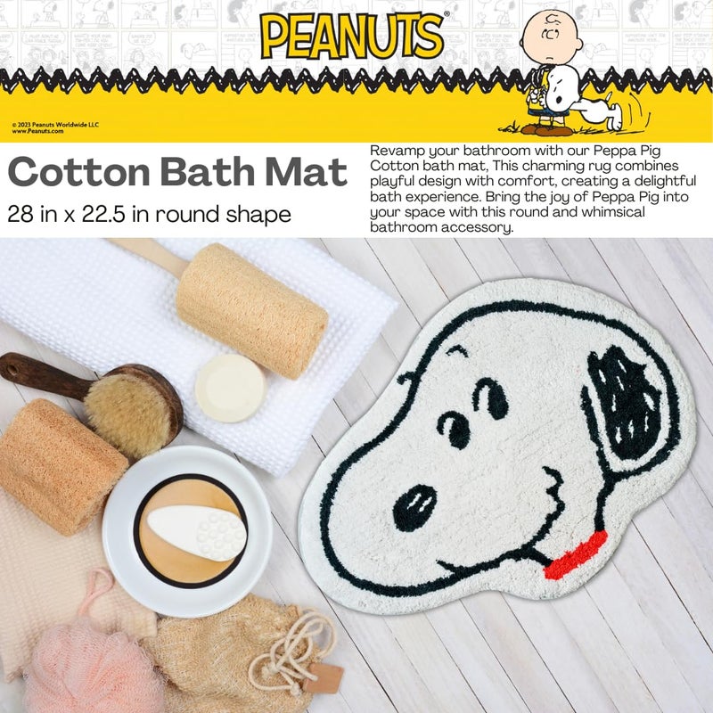 Franco Franco Collectibles Peanuts Snoopy 100% Cotton Non Slip Plush Bathroom Mat Rug (Officially Licensed Product) - Image 3