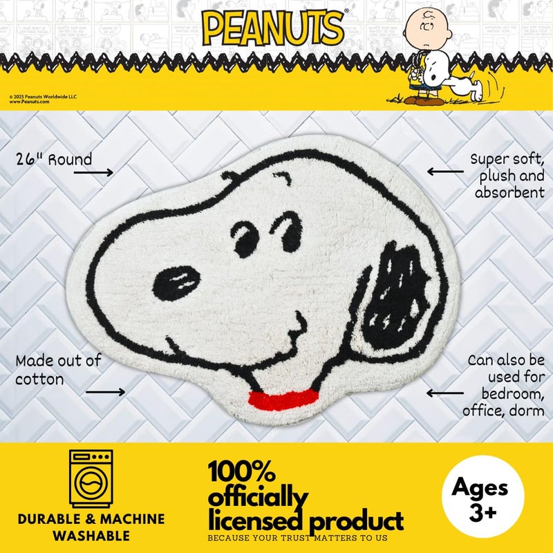 Franco Franco Collectibles Peanuts Snoopy 100% Cotton Non Slip Plush Bathroom Mat Rug (Officially Licensed Product) - Image 2