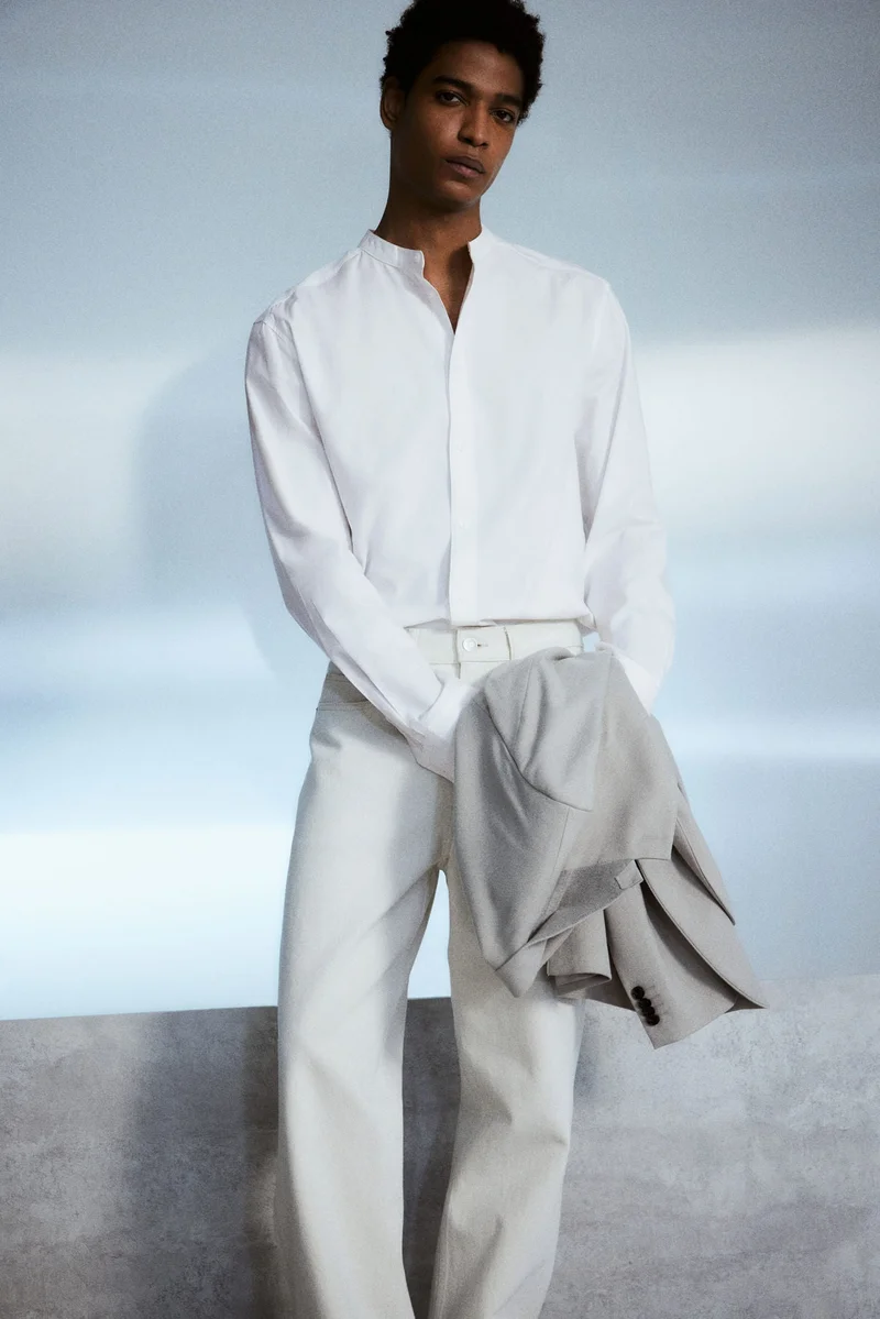 اتش اند ام Regular Fit Grandad shirt