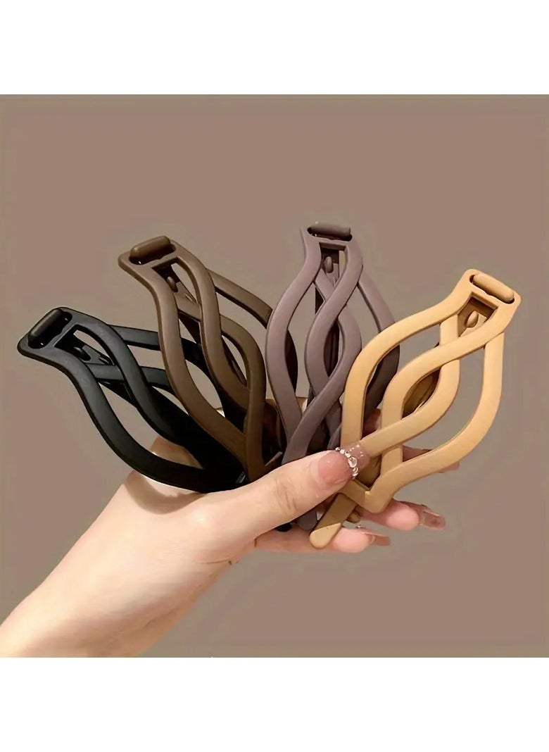 Goolsky 4pcs Exquisite Matte Finish Hair Clips - Chic French Twist Barrettes for Women, Stylish Hair Accessories with Secure Grip for Updo, Ponytail, and Everyday Hairstyles - Perfect for All Hair Types and Textures  - Image 1
