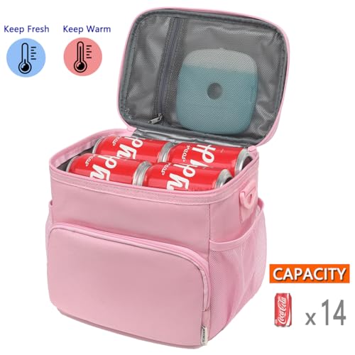 GYEUKHAM Insulated Lunch Bag for AdultWomenMen Reusable Large Lunch Box Cooler Soft Leakproof Tote Thermal Meal Prep Lunch Pail with Adjustable Shoulder Strap for PicnicTravelOfficePink - Image 3
