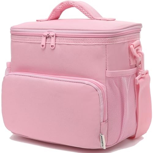 GYEUKHAM Insulated Lunch Bag for AdultWomenMen Reusable Large Lunch Box Cooler Soft Leakproof Tote Thermal Meal Prep Lunch Pail with Adjustable Shoulder Strap for PicnicTravelOfficePink - Image 1