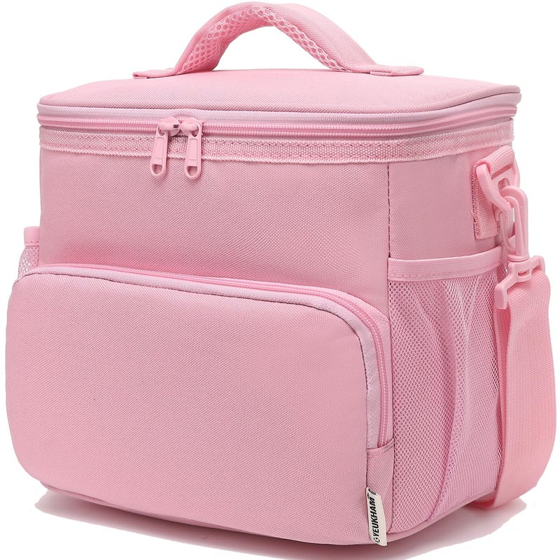 GYEUKHAM Insulated Lunch Bag for AdultWomenMen Reusable Large Lunch Box Cooler Soft Leakproof Tote Thermal Meal Prep Lunch Pail with Adjustable Shoulder Strap for PicnicTravelOfficePink - Image 2