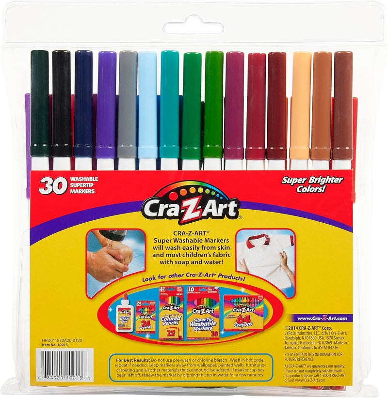 Cra-Z-Art Washable Super Tip Markers, 30 Count - Multicolored Drawing Markers - Image 5