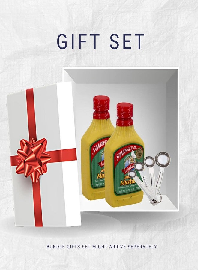 GROVE Jalapeno Mustard – 2x Mustard Sndwch Pal Jalapeno, 16 OZ. Bundle with Stainless Steel Measuring Spoon Set – Spicy Condiment for Sandwiches, Burgers, and Deli Meals Gift Set (3 Items) - Image 5