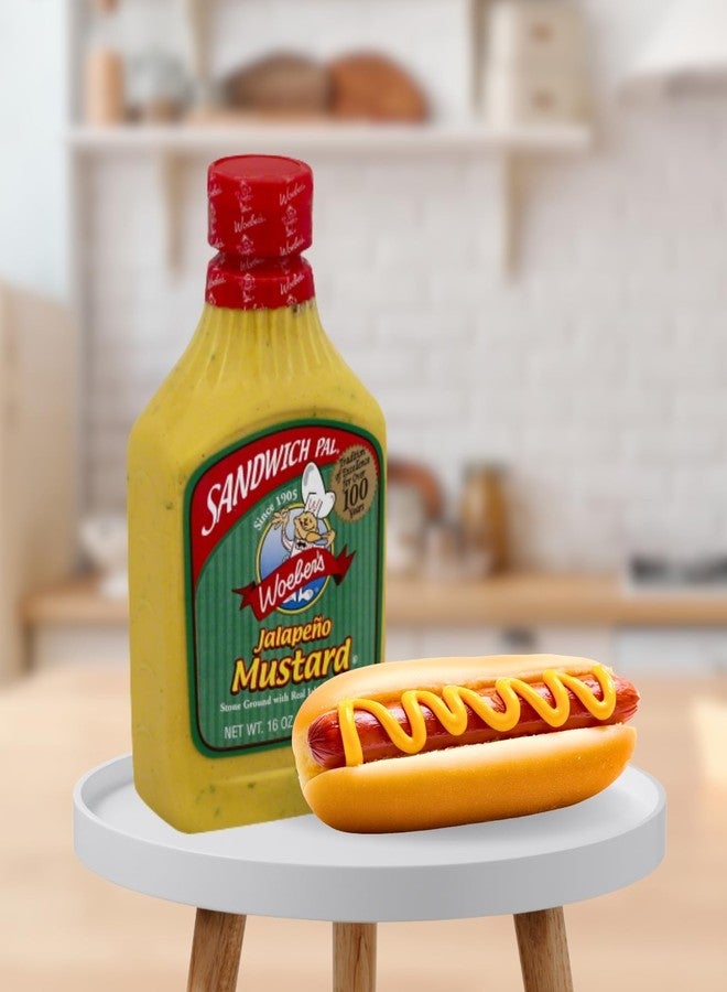 GROVE Jalapeno Mustard – 2x Mustard Sndwch Pal Jalapeno, 16 OZ. Bundle with Stainless Steel Measuring Spoon Set – Spicy Condiment for Sandwiches, Burgers, and Deli Meals Gift Set (3 Items) - Image 3