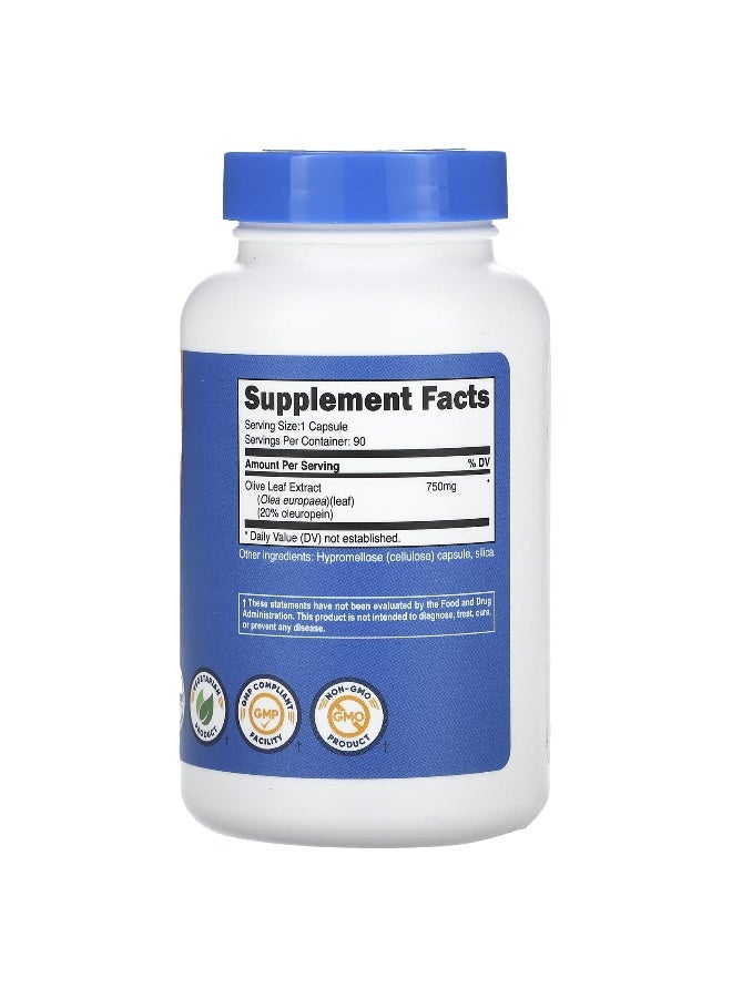 Nutricost, Olive Leaf Extract, 750 mg, 90 Capsules (Packaging may vary) - Image 2