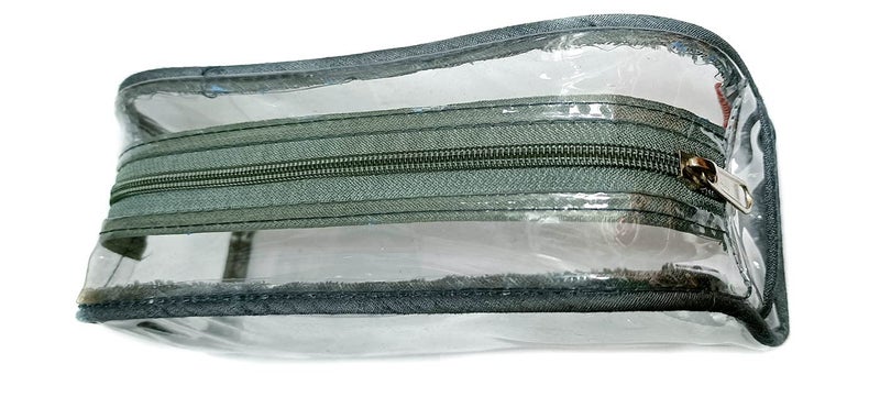 iShine Multipurpose Travel Morning Zipper Pouch for Men and Women(Transparent, Clear) - Medium (Pack of 2, Silver) - Image 5