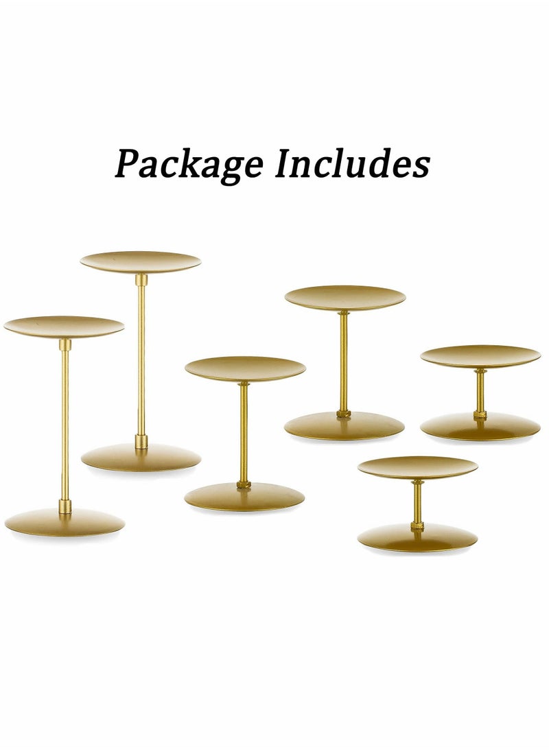 KASTWAVE Candle Holders Candle Plates - Set of 6 Candelabra Candle Stand Iron Plate Minimalism Modern Home Mantel Dinning Table Decorations Centerpiece for Wedding, Party, Events, Gold  - Image 2