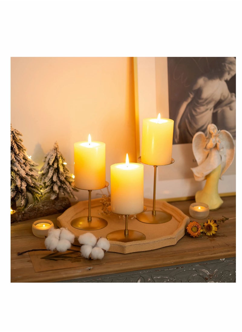 KASTWAVE Candle Holders Candle Plates - Set of 6 Candelabra Candle Stand Iron Plate Minimalism Modern Home Mantel Dinning Table Decorations Centerpiece for Wedding, Party, Events, Gold  - Image 5