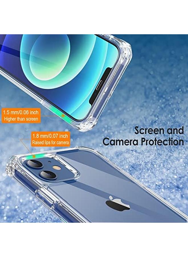 جي تيك جراب لهاتف iPhone 12 12 Pro مقاس 6.1 بوصة مع قطعتين من واقي الشاشة الزجاجي المقوى 360 غطاء حماية كامل للجسم مقاوم للصدمات وظهر شفاف - Image 5