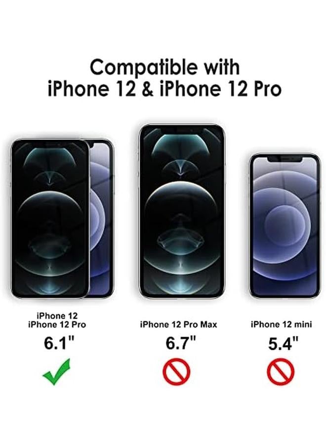 جي تيك جراب لهاتف iPhone 12 12 Pro مقاس 6.1 بوصة مع قطعتين من واقي الشاشة الزجاجي المقوى 360 غطاء حماية كامل للجسم مقاوم للصدمات وظهر شفاف - Image 2