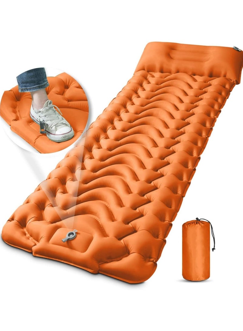 ارواق وسادة نوم للتخييم، بساط نوم قابل للنفخ بسُمك إضافي 9.9 سم مع مضخة مدمجة وسادة، مرتبة هوائية للتخييم خفيفة الوزن ومقاومة للماء للمشي لمسافات طويلة والخيمة والسفر - Image 1