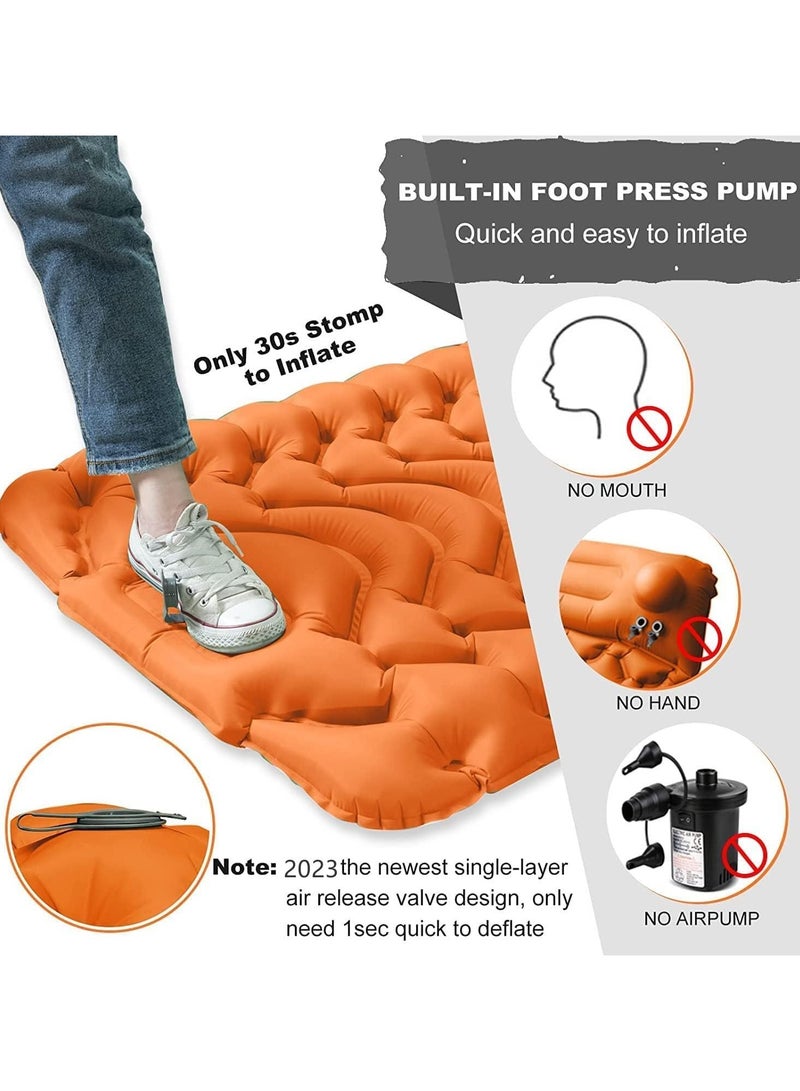 ارواق وسادة نوم للتخييم، بساط نوم قابل للنفخ بسُمك إضافي 9.9 سم مع مضخة مدمجة وسادة، مرتبة هوائية للتخييم خفيفة الوزن ومقاومة للماء للمشي لمسافات طويلة والخيمة والسفر - Image 3