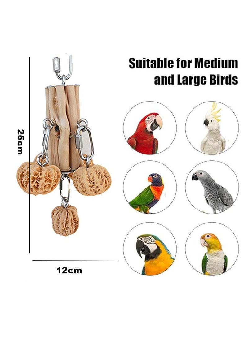 YdingYshengL Parrot Toys,Parrot Chewing Toys, Bird Toys Natural Hardwood Walnut, Hanging Toy for Parrots, African Grey,Cockatoos, Cockatiels Medium and Large Birds - Image 2