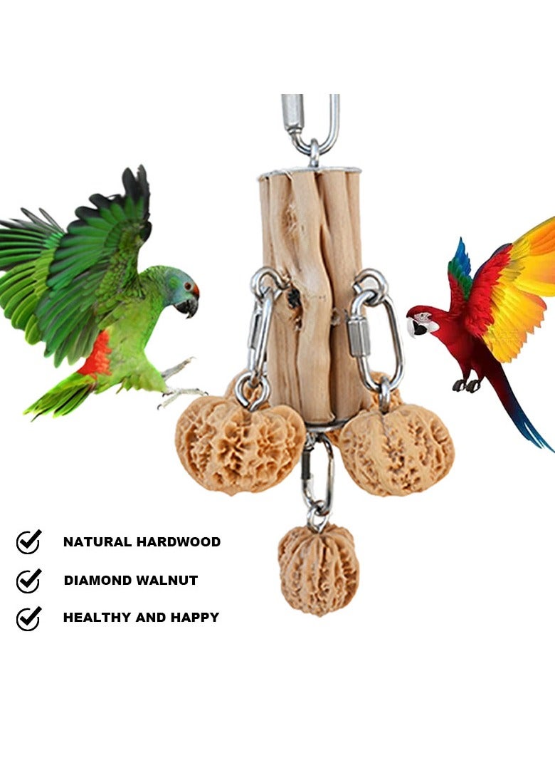 YdingYshengL Parrot Toys,Parrot Chewing Toys, Bird Toys Natural Hardwood Walnut, Hanging Toy for Parrots, African Grey,Cockatoos, Cockatiels Medium and Large Birds - Image 3
