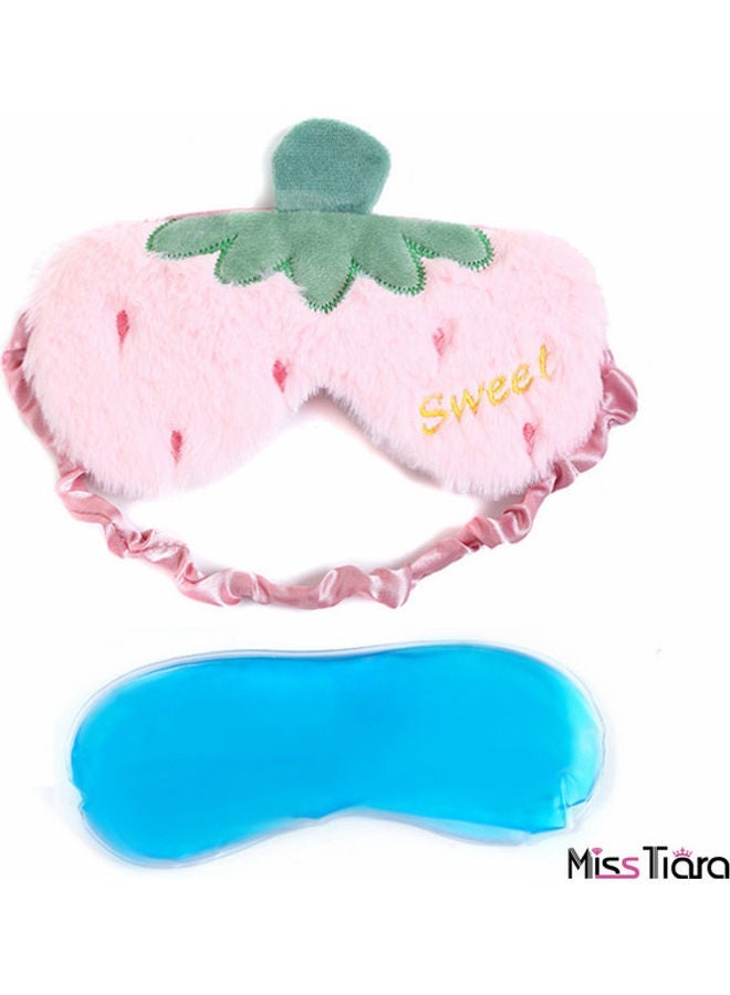 NIBEMINENT Cute Fruit Strawberry Plush Eye Mask 19x10x1cm - Image 2